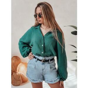 MUSLINEA oversize muszlin női ing, zöld kép