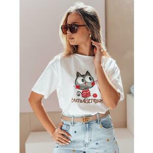 Női oversize póló macskával CUTE KITTEN fehér kép