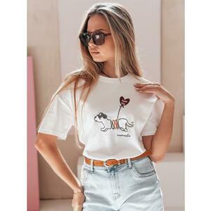 Női oversize póló kutyával CUTE TAIL fehér kép