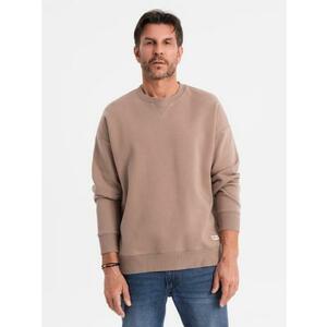 Klasszikus unisex pulóver kerek nyakkivágással - barna V16 OU-SNBC-0104 kép