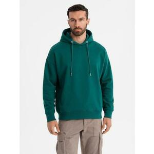 Unisex pulóver zsebekkel és kapucnival - sötétzöld V17 OU-SNBC-0105 kép