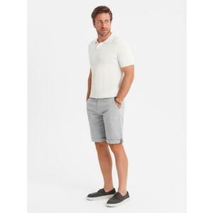Klasszikus férfi chino rövidnadrág felhajtott szárral - szürke V12 OM-SRCS-0197 kép