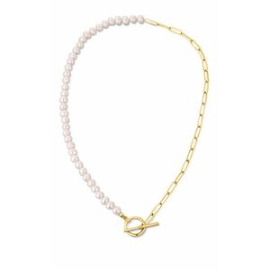JwL Luxury Pearls JwL Luxury Pearls Divatos aranyozott nyaklánc valódi folyami gyöngyökkel JL0787 kép