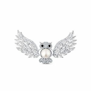 JwL Luxury Pearls JwL Luxury Pearls Luxus bross gyöngyökkel és kristályokkal Okos bagoly JL0814 kép