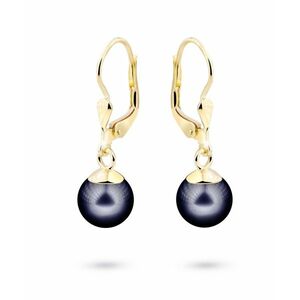 Cutie Jewellery Cutie Jewellery Luxus sárga arany valódi sötét gyöngy fülbevaló Z3015-55-C5-X-1 kép