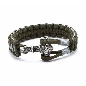 Cordell Cordell Olíva színű paracord karkötő Thor kalapácsa - Mjoelnir kép