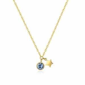 S'Agapõ S'Agapõ Aranyozott nyaklánc kristállyal és csillaggal SKT24 Lucky Light SKT24 kép