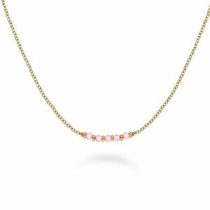 Rosefield Rosefield Gyengéd aranyozott nyaklánc rózsaszín gyöngyökkel Essentials JNPRG-J811 kép