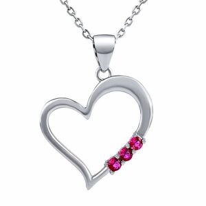 Silvego Silvego Ezüst nyaklánc SZÍV medállal fukszia Swarovski Zirconia kővel SILVEGO11580NR kép