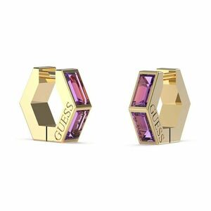 Guess Guess Időtlen aranyozott fülbevaló lila cirkónium kövekkel Huggie Me JUBE03133JWYGLAT/U kép