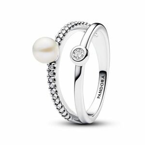 Pandora Pandora Dupla ezüst gyűrű gyöngyökkel és cirkónium kövekkel Timeless 193147C01 52 mm kép