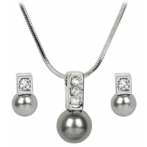 Levien Levien Elegáns nyaklánc és fülbevaló szett Pearl Caorle Grey kép