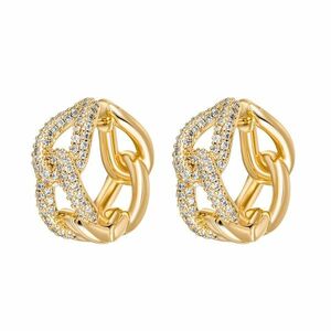 CRYSTalp CRYSTalp Masszív aranyozott fülbevaló kristályokkal Luxury 42311.G kép
