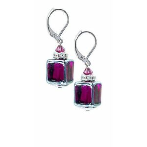 Lampglas Lampglas Gyengéd fülbevaló Juicy Raspberry Lampglas gyönggyel ECU32 kép