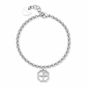 S'Agapõ S'Agapõ Bájos acél karkötő Négylevelű lóhere Lucky Light SKT45 kép