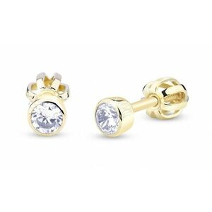 Cutie Jewellery Cutie Jewellery Apró sárga arany fülbevaló cirkónium kövekkel Z3034-30-10-X-1 kép