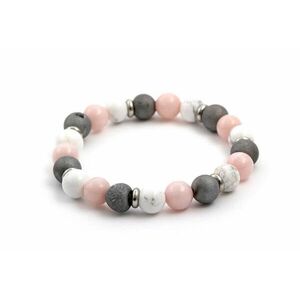 Agato Agato Jáde, achát és howlite gyöngy karkötő MINK34/17 kép