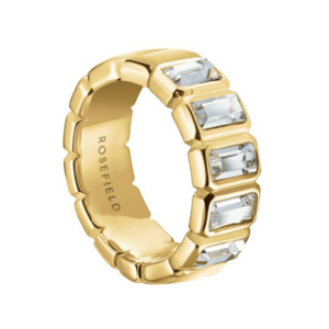 Rosefield Rosefield Bájos aranyozott gyűrű kristályokkal Iconic JRIO 52 mm kép