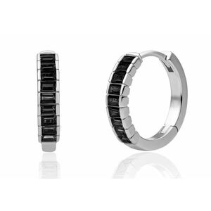 Sparkling Jewels Sparkling Jewels Ezüst fülbevaló fekete cirkónium kövekkel EAS23-CZ02 kép