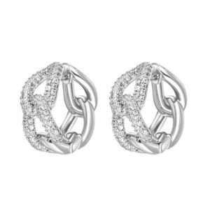 CRYSTalp CRYSTalp Masszív kerek fülbevaló kristályokkal Luxury 42311.R kép