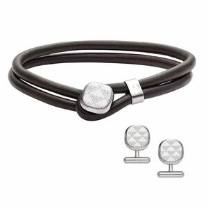 Emporio Armani Emporio Armani Bőr karkötő és mandzsettagomb készlet EGS3151SET kép