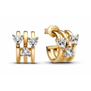 Pandora Pandora Aranyozott fülbevaló Három szív Shine 263656C01 kép