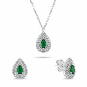 Brilio Silver Brilio Silver Ezüst ékszerszett cirkónium kövekkel Tear Drop SET284WG (nyaklánc, fülbevaló) kép