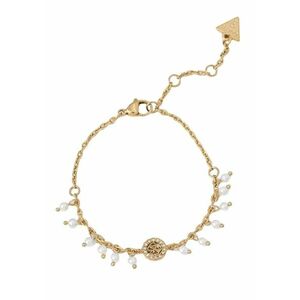 Guess Guess Aranyozott karkötő kristályokkal és szintetikus gyöngyökkel JUBB04681JWYGWH 18, 5 cm kép