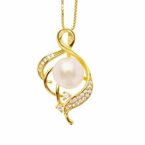 Oliver Weber Oliver Weber Aranyozott ezüst nyaklánc gyönggyel Ivory 61305 kép