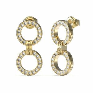 Guess Guess Aranyozott lógó fülbevaló kristályokkal Circle Lights JUBE03166JWYGT kép