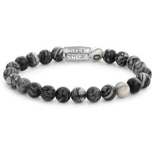 Rebel&Rose Rebel&Rose Gyöngy karkötő fekete Wolf RR-80032-S 19 cm - L kép