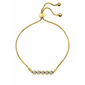 Hot Diamonds Hot Diamonds Bájos aranyozott karkötő topázzal és valódi gyémánttal Gemstone DL699 kép