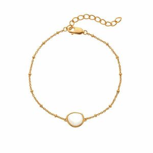 Hot Diamonds Hot Diamonds Elegáns aranyozott karkötő gyémánttal és gyöngyházzal Golden Edit Soul DL704 kép
