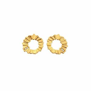 Hot Diamonds Hot Diamonds Aranyozott fülbevaló gyémántokkal és topázokkal Golden Edit Hope DE837 kép