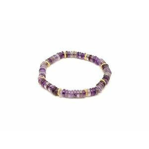 Ametiszt korong karkötő köztessel 6x2mm kép