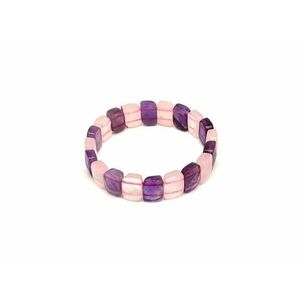 Ametiszt Rózsakv. fazettál levél karkötő 15x10, 5mm kép