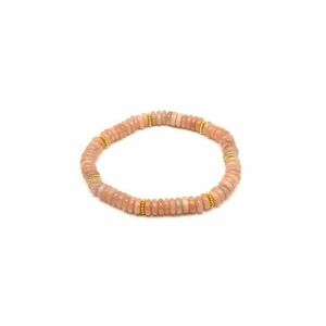 Holdkő barack korong karkötő köztessel 6x2mm kép