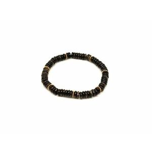 Obszidián arany korong karkötő köztessel 6x2mm kép