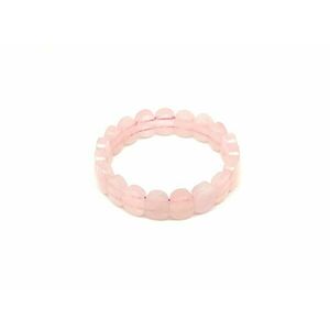 Rózsakvarc fazettált ovális karkötő 14-14, 5x10mm kép