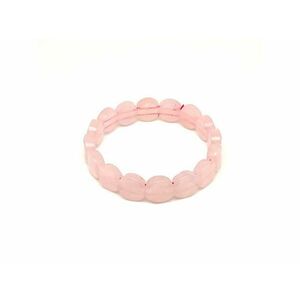 Rózsakvarc háromszög faz korong karkötő 13x6mm kép