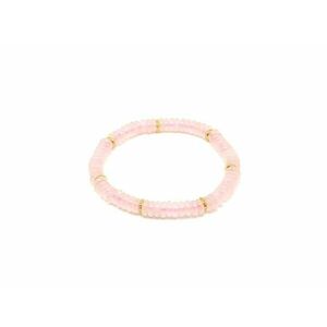 Rózsakvarc korong karkötő köztessel 6x2mm kép