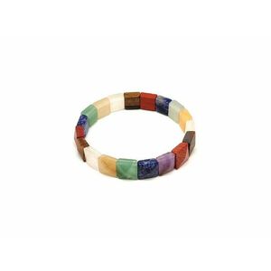 Vegyes fazettált négyzet karkötő 10-11x10-11x6x7mm kép