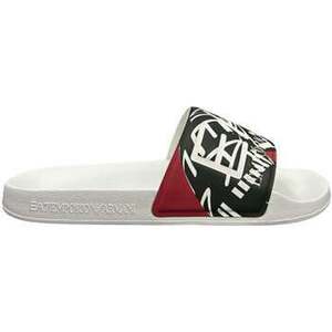 strandpapucsok Ea7 Emporio Armani Visibility Logo Slides White/Red Rings Print kép