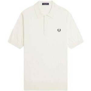 Pólók / Galléros Pólók Fred Perry Cotton Knitted Polo Shirt Ecru kép