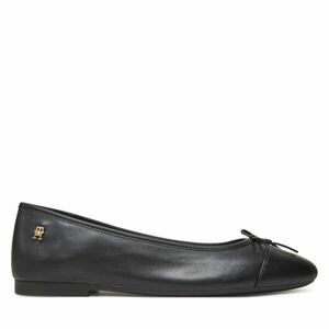 Balerina Tommy Hilfiger Toe Cap Leather Ballerina FW0FW08759 Fekete kép