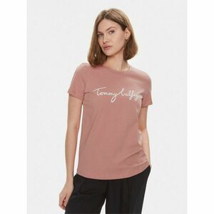 Tommy Hilfiger Póló Signature WW0WW41674 Rózsaszín Regular Fit kép