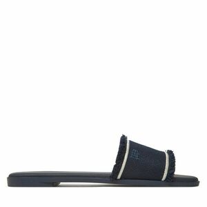 Papucs Tommy Hilfiger Fringe Canvas Flat Sandal FW0FW08908 Sötétkék kép