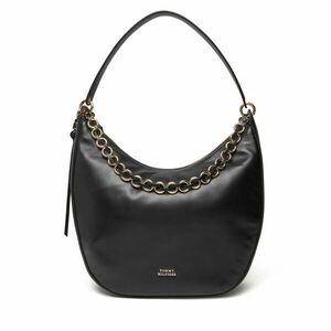 Táska Tommy Hilfiger Moon Leather Hobo AW0AW17468 Fekete kép