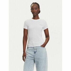 Tommy Jeans Póló Linear DW0DW21164 Ekru Slim Fit kép