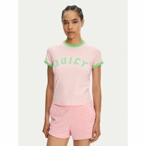 Juicy Couture Póló Collegiate Ringer JCWCT125320 Rózsaszín Slim Fit kép